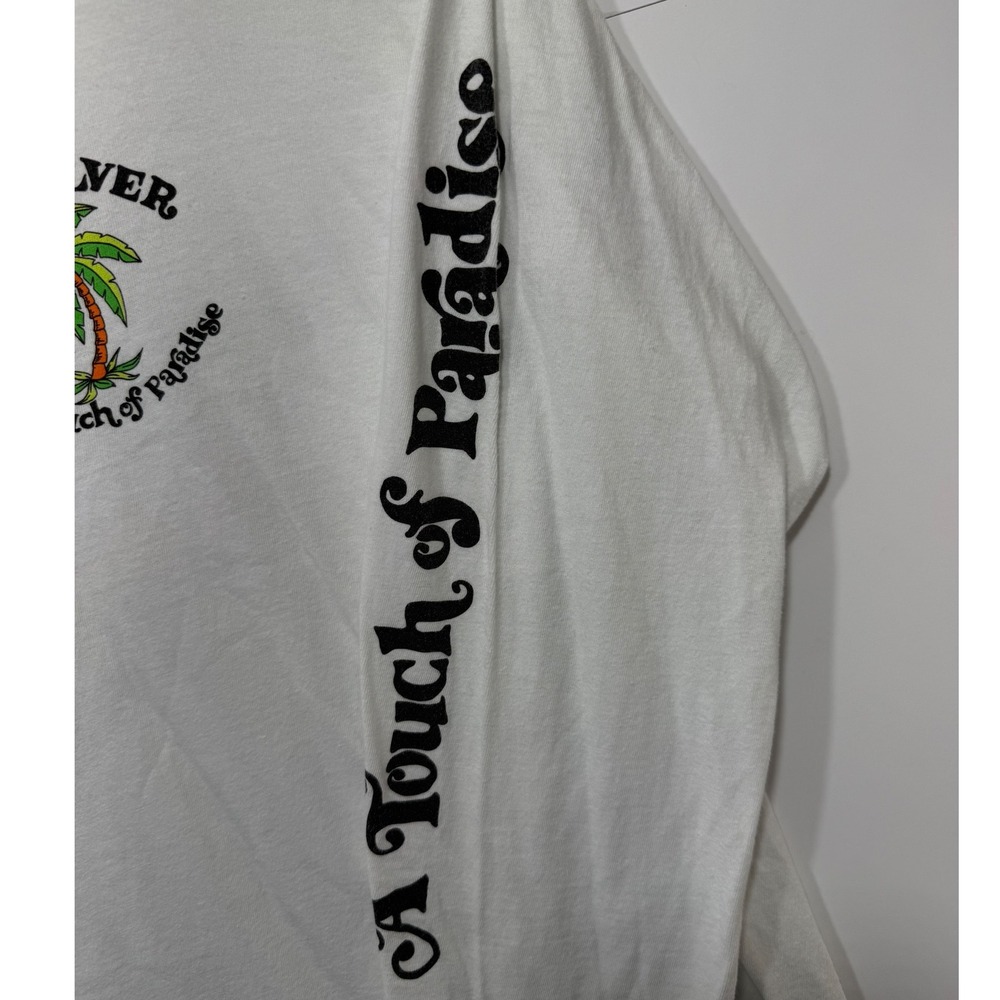 Quiksilver A Touch of Paradise Long Sleeve Graphic T-Shirt Size XL White Cotton - Picture 4 of 7